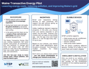 Maine Transactive Energy Pilot Brochure